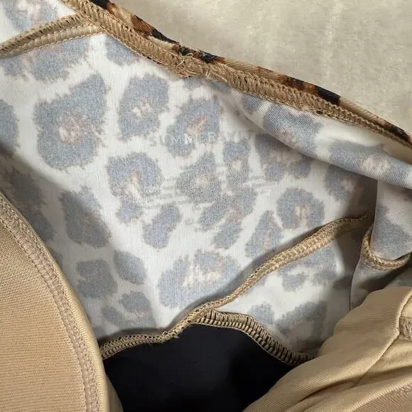 NWT Summersalt The Perfect Wrap One Piece Swimsuit Leopard Black Size 4 - Picture 7 of 8